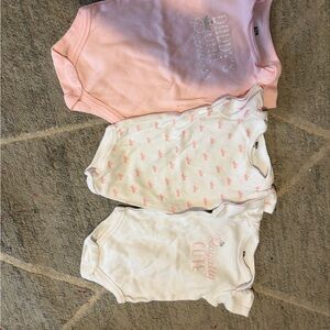 Hudson Baby Pink and White Bodysuits Set